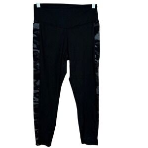 SALE PINK Active Black Camo Side Stripe‎ High Waist Leggings Womens Medium
